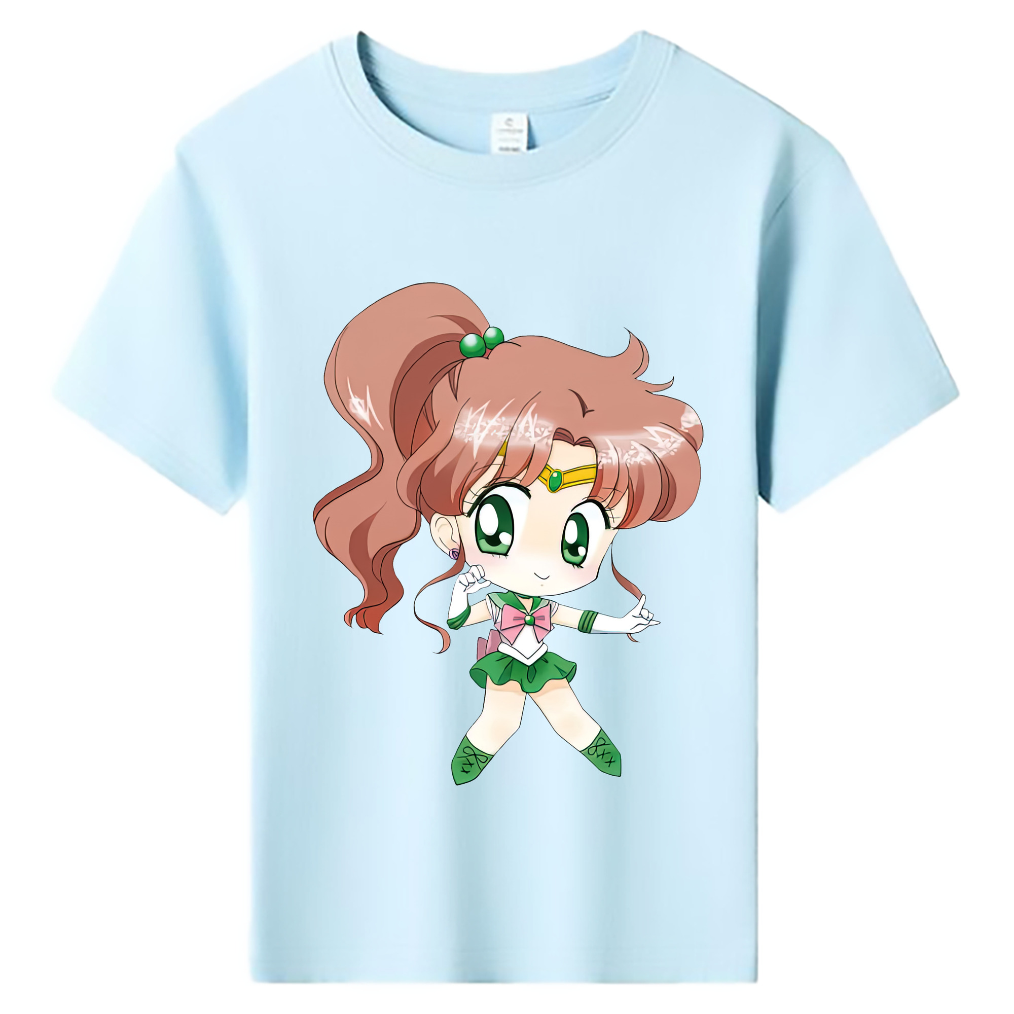 （画像用） 美少女戦士セーラームーン 木野 まこと きの まこと Sailor Moon Kino Makoto （セーラージュピター；Sailor Jupiter） 綿100％キッズTシャツ（フロントプリント）